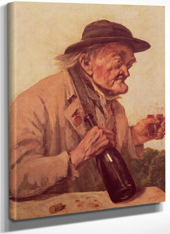 Old Man With A Glass Of Wine By Jean Desire Gustave Courbet Fine Art Print