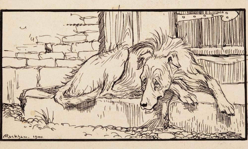 Old Sultan For Grimms Fairy Tales 1900 By Arthur Rackham Fine Art Print