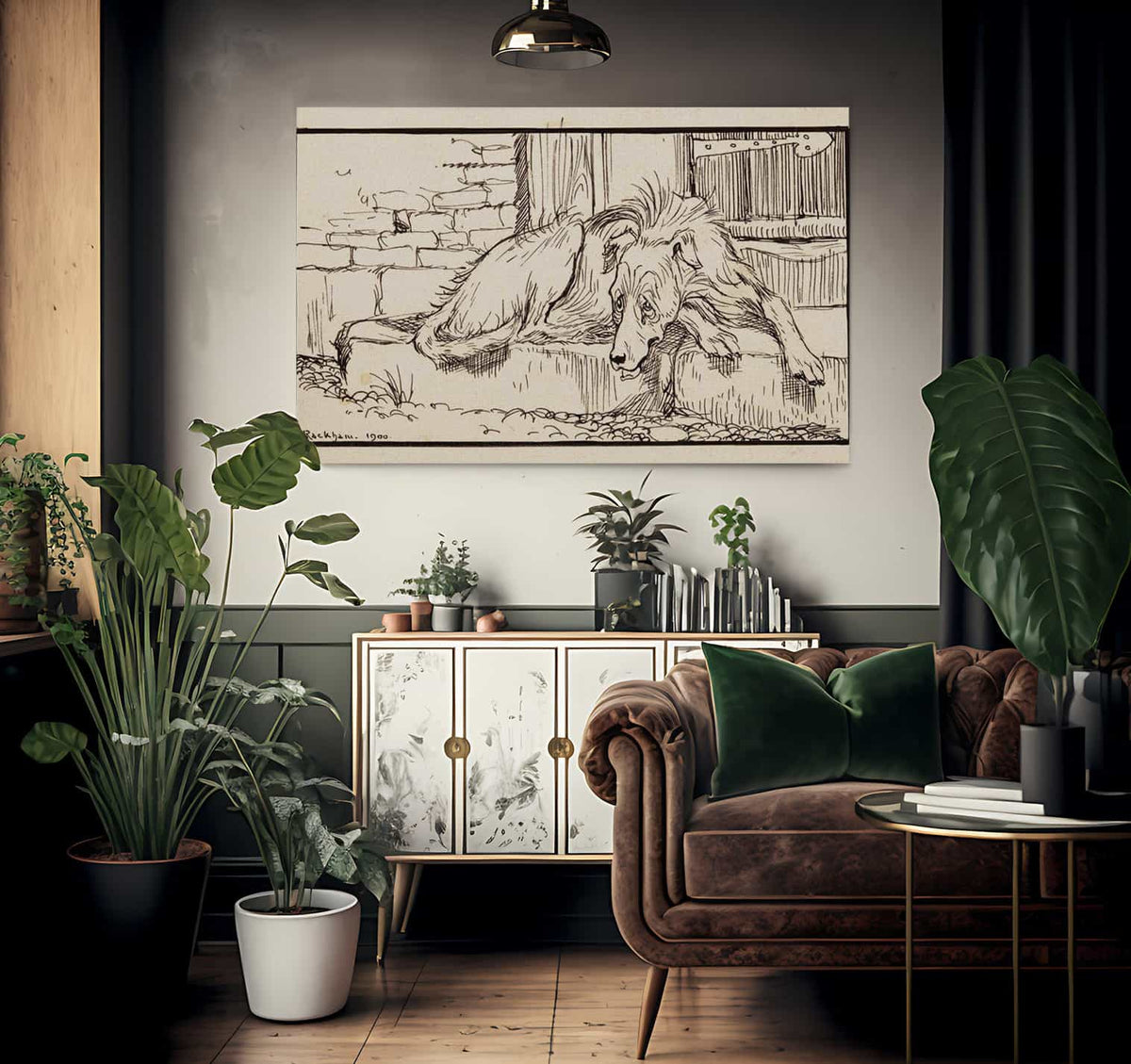 Old Sultan For Grimms Fairy Tales 1900 By Arthur Rackham Fine Art Print