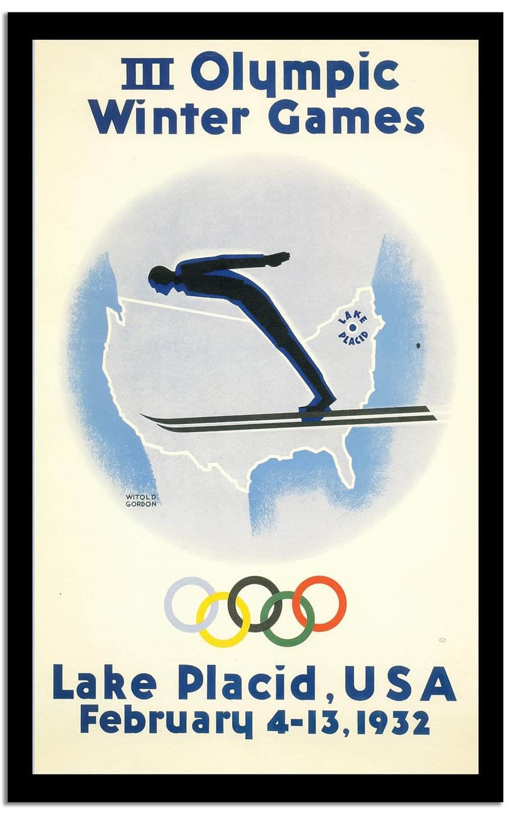 Olympic Winter Game  Vintage Poster Fine Art Print