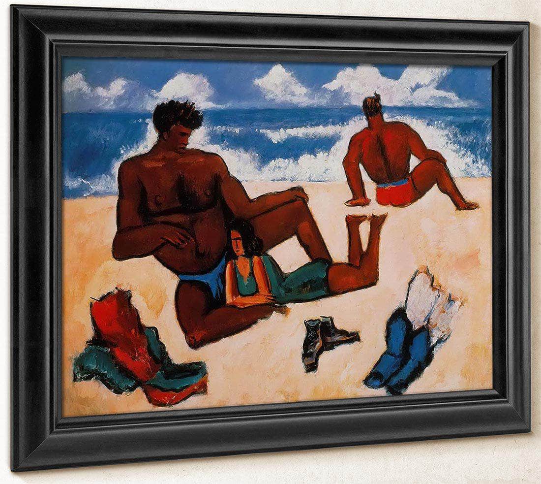 On The Beach By Marsden Hartley Fine Art Print