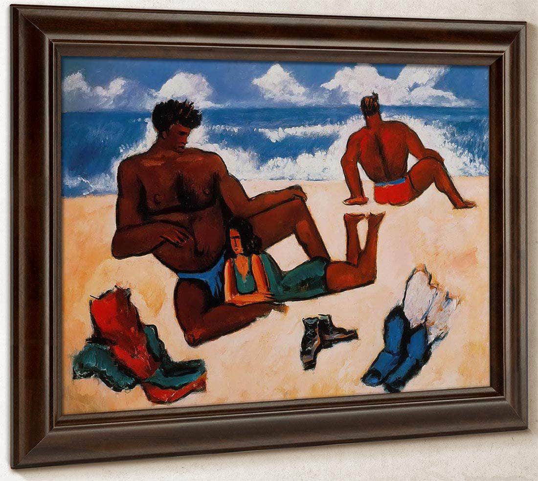 On The Beach By Marsden Hartley Fine Art Print