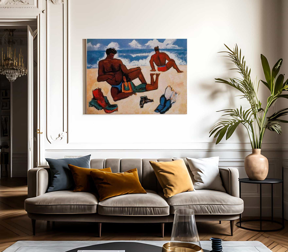 On The Beach By Marsden Hartley Fine Art Print