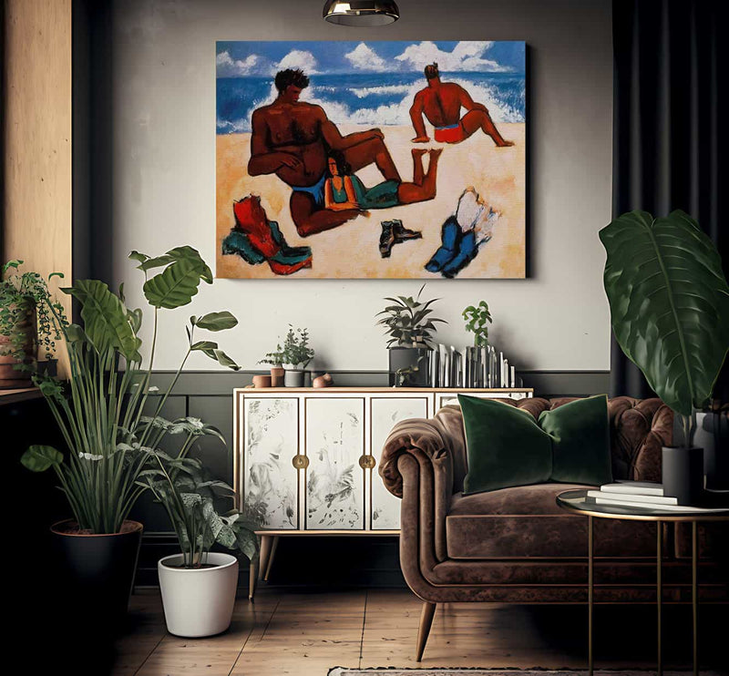 On The Beach By Marsden Hartley Fine Art Print