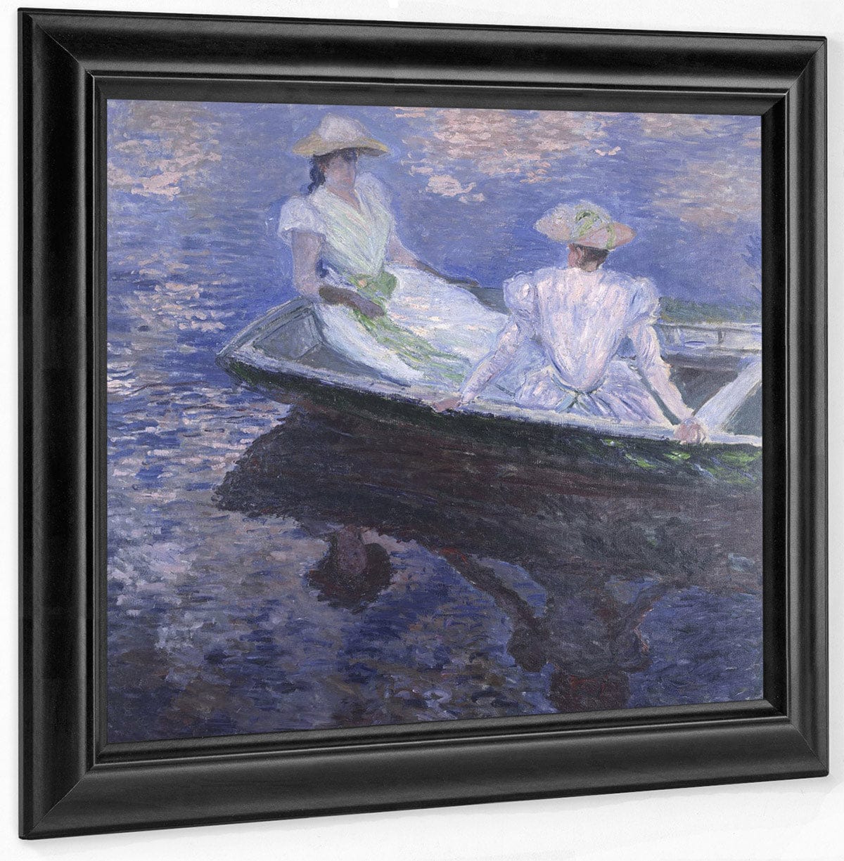 On The Boat By Claude Monet Fine Art Print