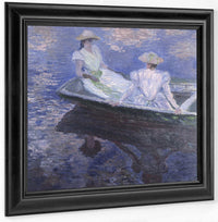 On The Boat By Claude Monet Fine Art Print