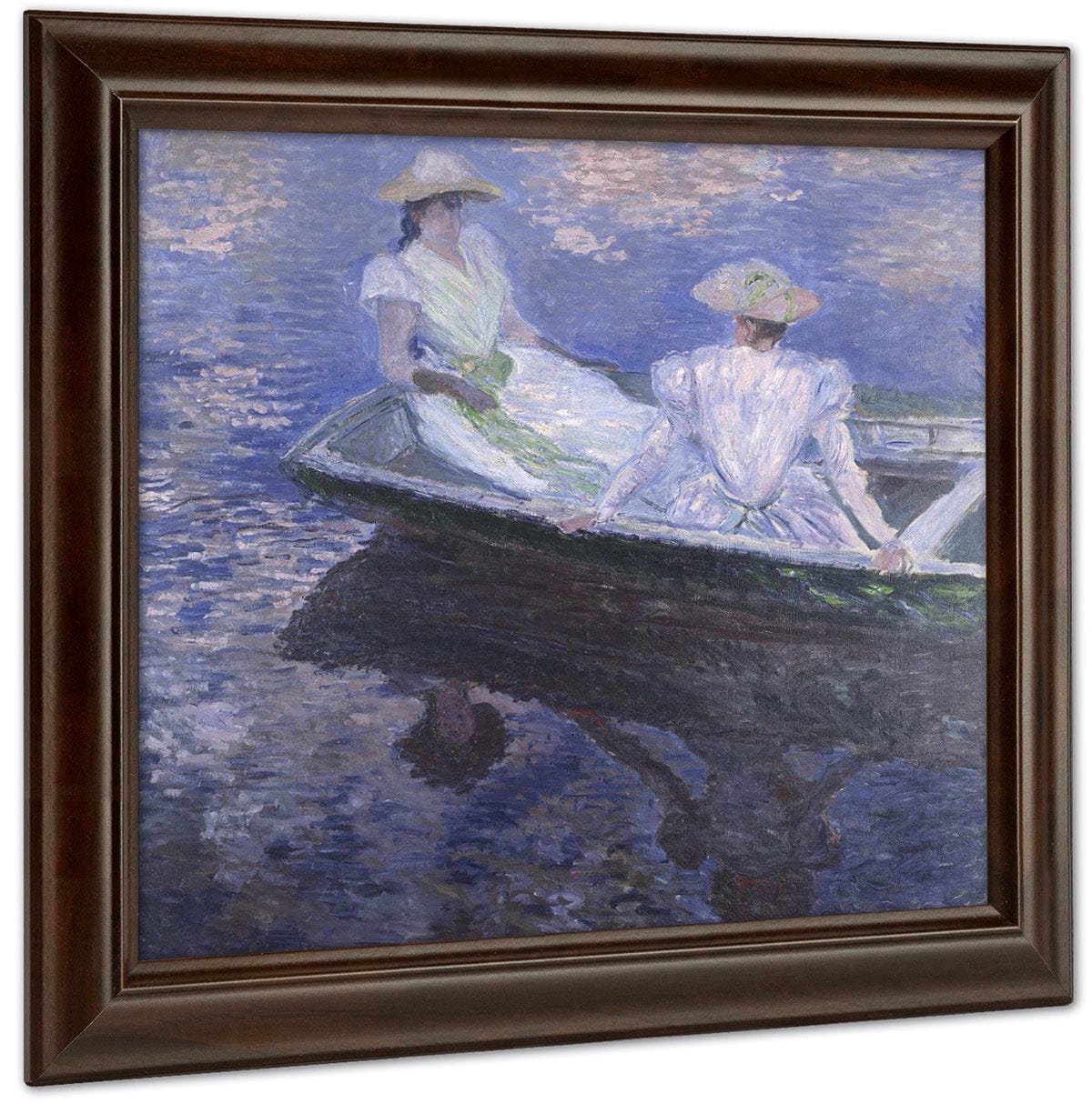 On The Boat By Claude Monet Fine Art Print