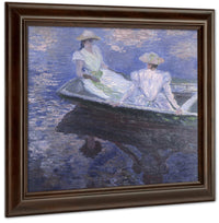 On The Boat By Claude Monet Fine Art Print