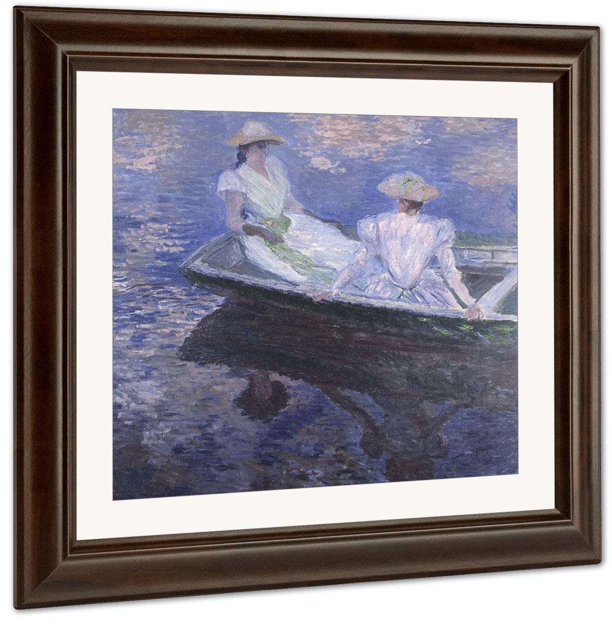 On The Boat By Claude Monet Fine Art Print