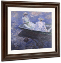 On The Boat By Claude Monet Fine Art Print