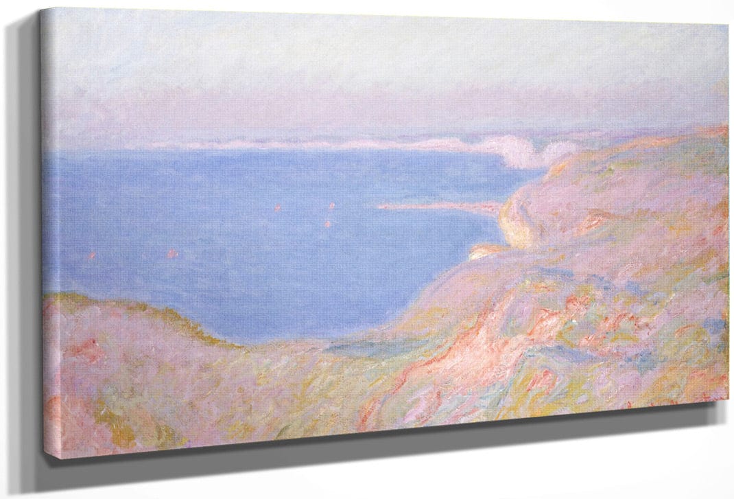 On The Cliffs Near Dieppe, Sunset 1 By Claude Monet Fine Art Print