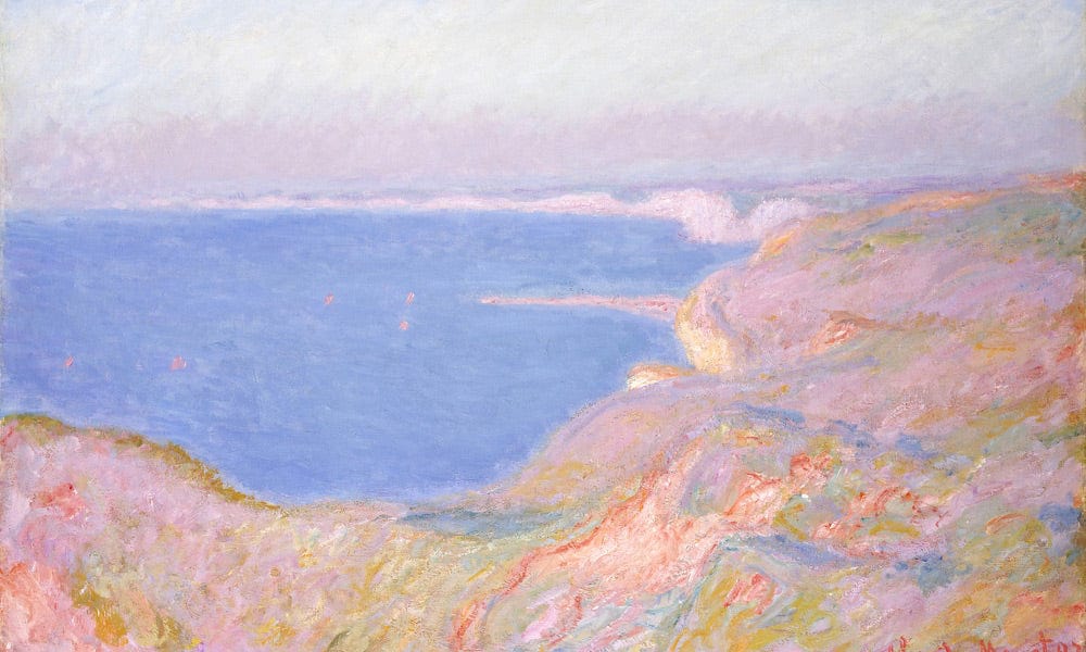 On The Cliffs Near Dieppe, Sunset By Claude Monet Fine Art Print