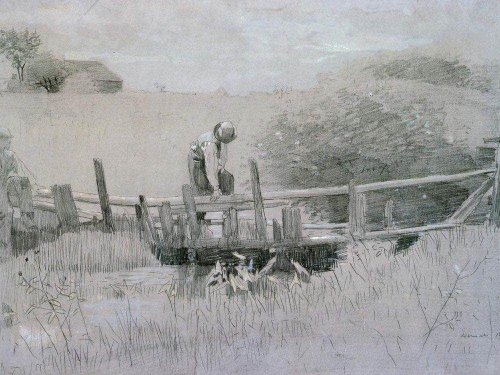 On The Edge Of The Farm 1875 By Winslow Homer Fine Art Print