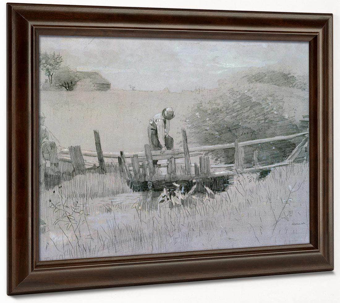 On The Edge Of The Farm 1875 By Winslow Homer Fine Art Print