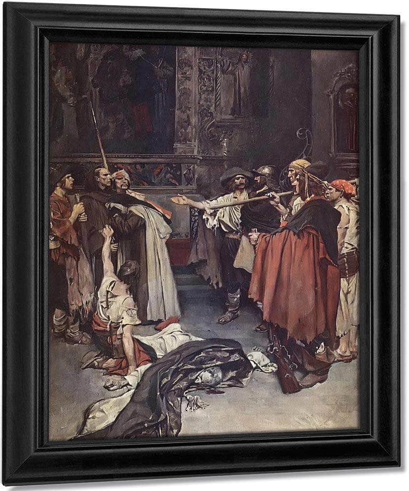 On The Edge Of The Ring Guardded Stood Brother Bartholome And The Carmellte By Howard Pyle Fine Art Print