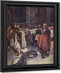 On The Edge Of The Ring Guardded Stood Brother Bartholome And The Carmellte By Howard Pyle Fine Art Print