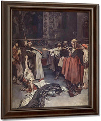 On The Edge Of The Ring Guardded Stood Brother Bartholome And The Carmellte By Howard Pyle Fine Art Print