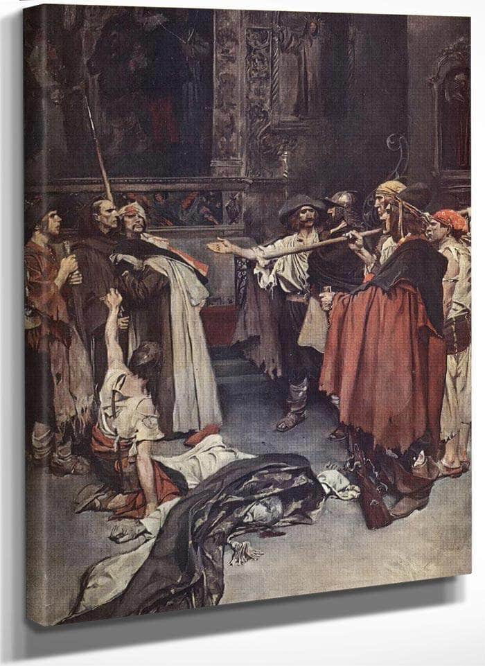 On The Edge Of The Ring Guardded Stood Brother Bartholome And The Carmellte By Howard Pyle Fine Art Print