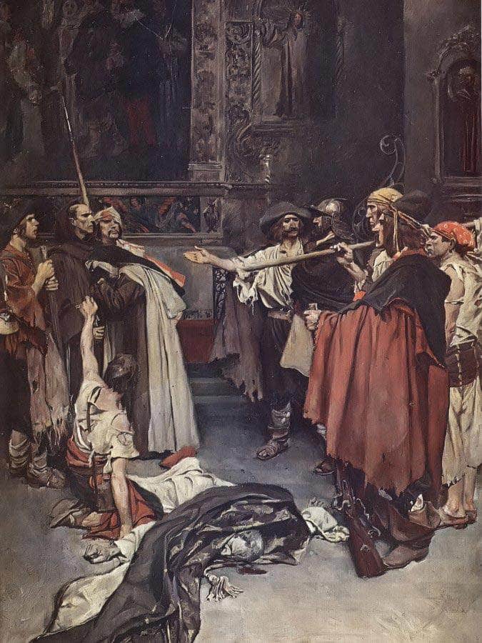 On The Edge Of The Ring Guardded Stood Brother Bartholome And The Carmellte By Howard Pyle Fine Art Print