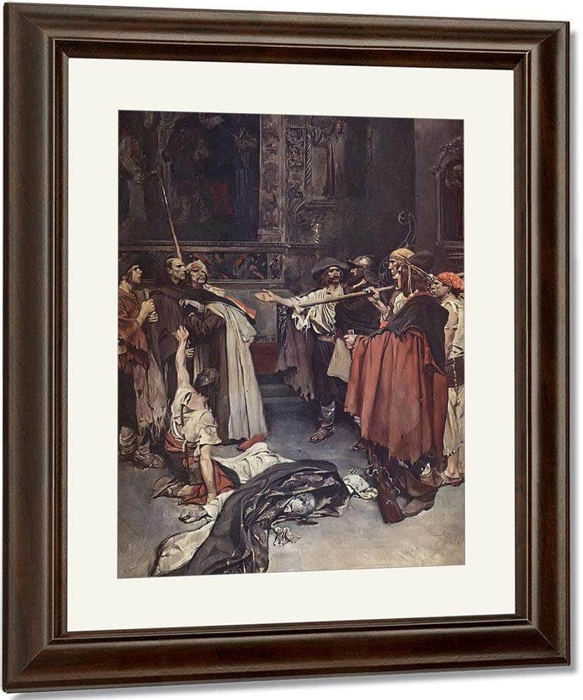 On The Edge Of The Ring Guardded Stood Brother Bartholome And The Carmellte By Howard Pyle Fine Art Print