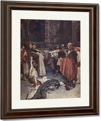 On The Edge Of The Ring Guardded Stood Brother Bartholome And The Carmellte By Howard Pyle Fine Art Print