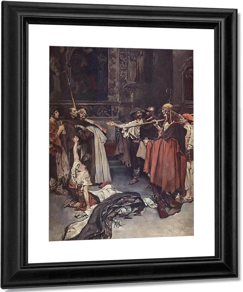 On The Edge Of The Ring Guardded Stood Brother Bartholome And The Carmellte By Howard Pyle Fine Art Print