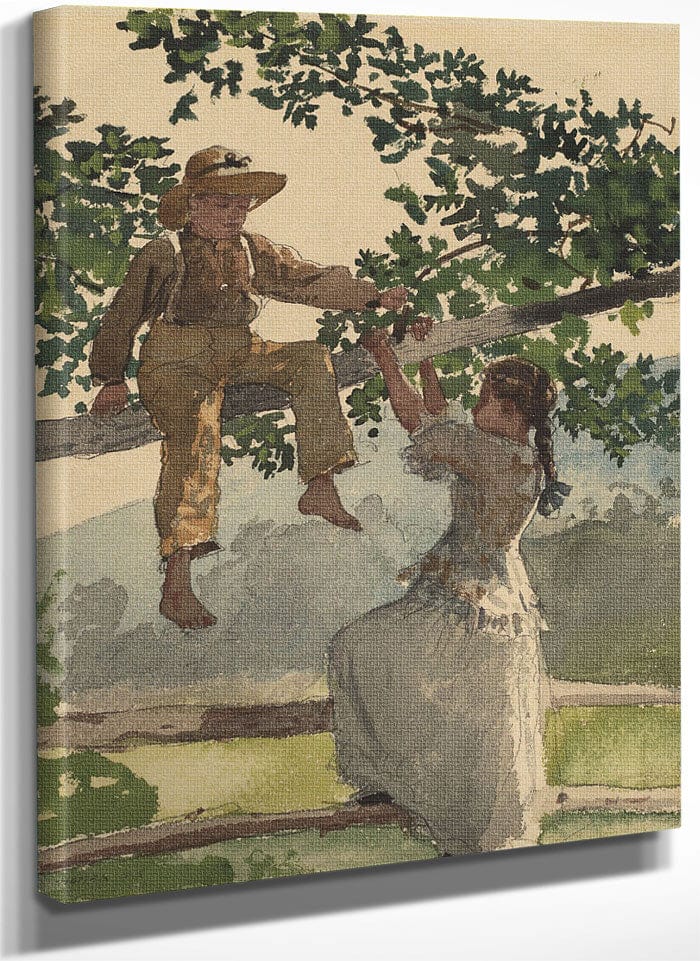 On The Fence By Winslow Homer Fine Art Print