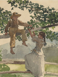 On The Fence By Winslow Homer Fine Art Print