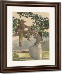 On The Fence By Winslow Homer Fine Art Print