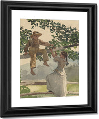 On The Fence By Winslow Homer Fine Art Print