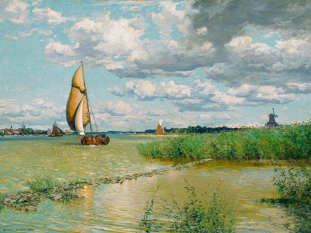 On The Maas By Walter Launt Palmer Fine Art Print