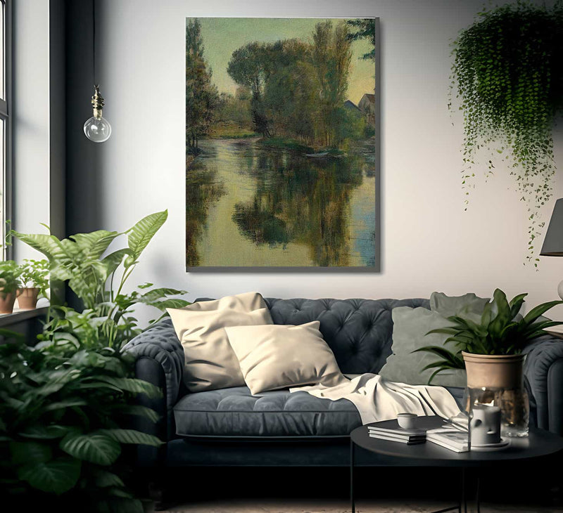 On The River Loing By Thomas Alexander Fine Art Print