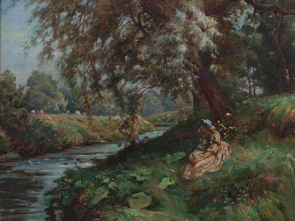 On The River (West Linton) By Robert Reid Fine Art Print