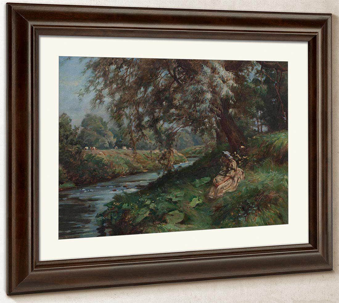 On The River (West Linton) By Robert Reid Fine Art Print