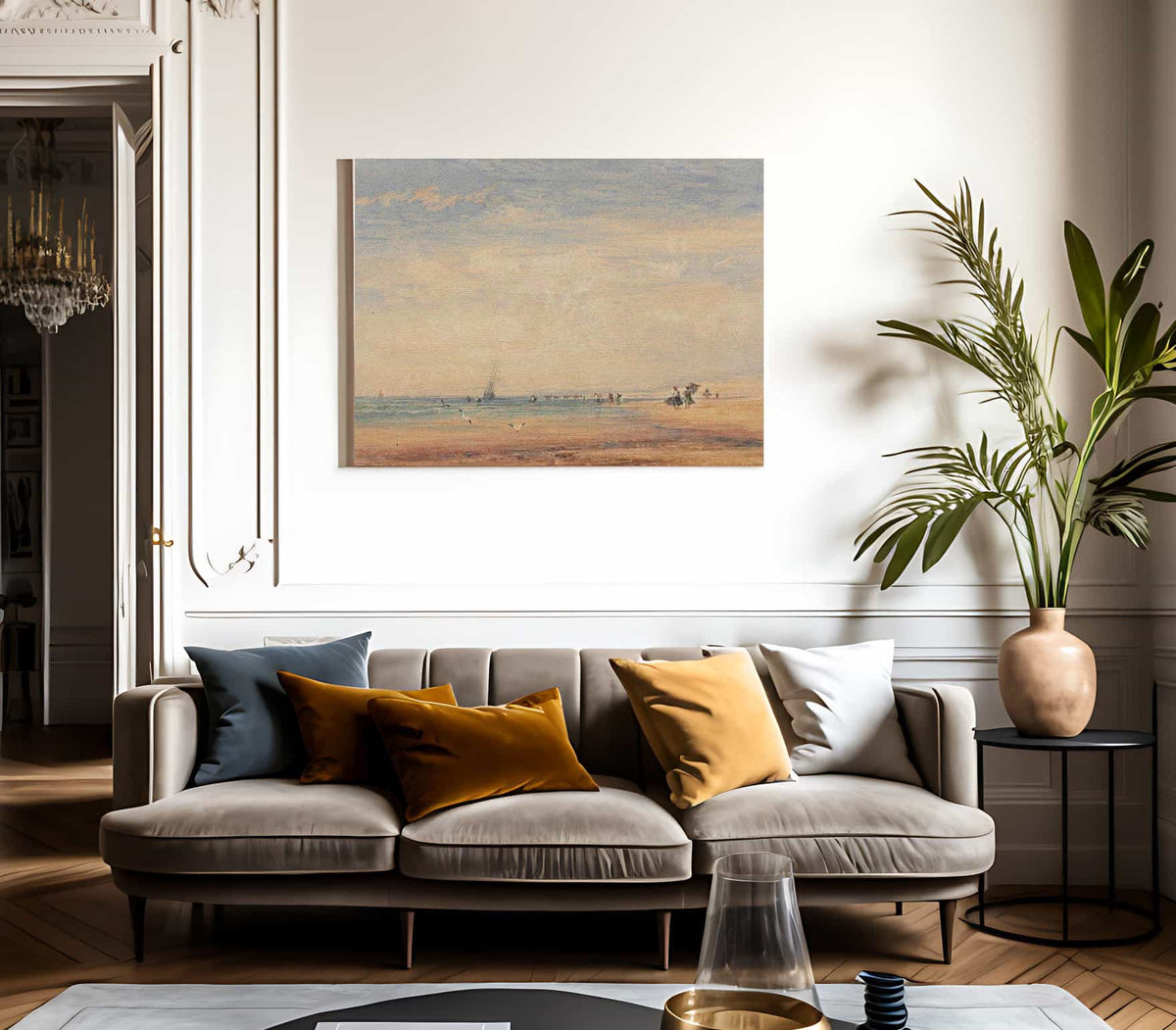 On The Sands Boulogne France By David Cox Fine Art Print