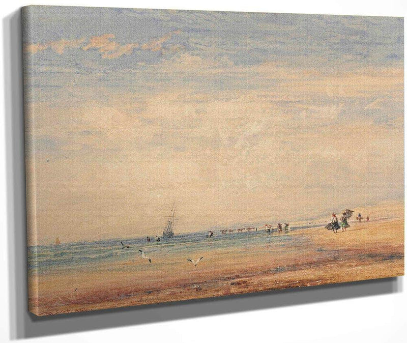 On The Sands Boulogne France By David Cox Fine Art Print