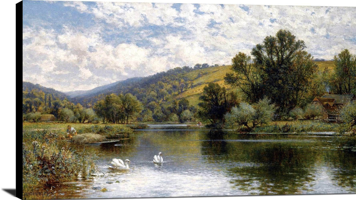 On The Thames Painting Alfred Augustus Glendening Canvas Art Fine Art Print