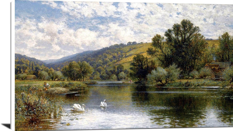 On The Thames Painting Alfred Augustus Glendening Canvas Art Fine Art Print