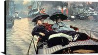 On The Thames Painting James Tissot Canvas Art Fine Art Print