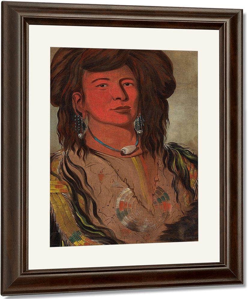 One Horn, Head Chief Of The Miniconjou Tribe, Teton Dakota (Western Sioux) By George Catlin Fine Art Print