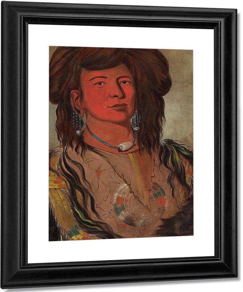 One Horn, Head Chief Of The Miniconjou Tribe, Teton Dakota (Western Sioux) By George Catlin Fine Art Print