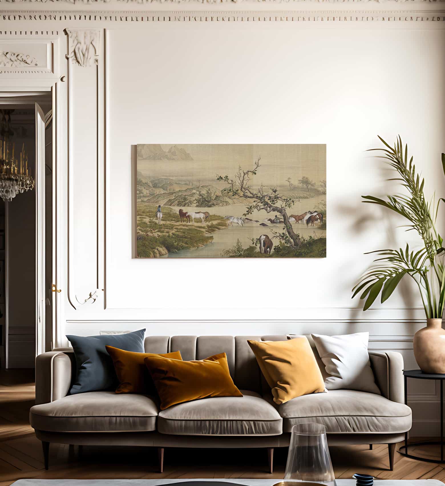 One Hundred Horses Detail 1 1728 1 By Giuseppe Castiglione Fine Art Print