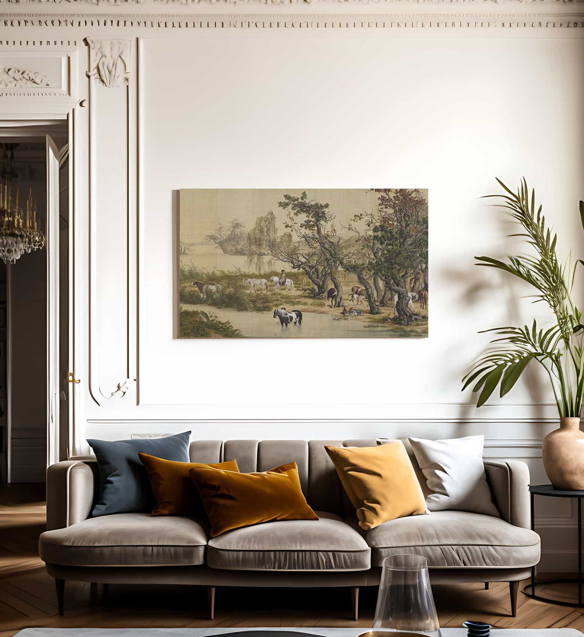 One Hundred Horses Detail 2 1728 By Giuseppe Castiglione Fine Art Print