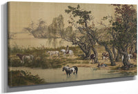 One Hundred Horses Detail 2 1728 By Giuseppe Castiglione Fine Art Print