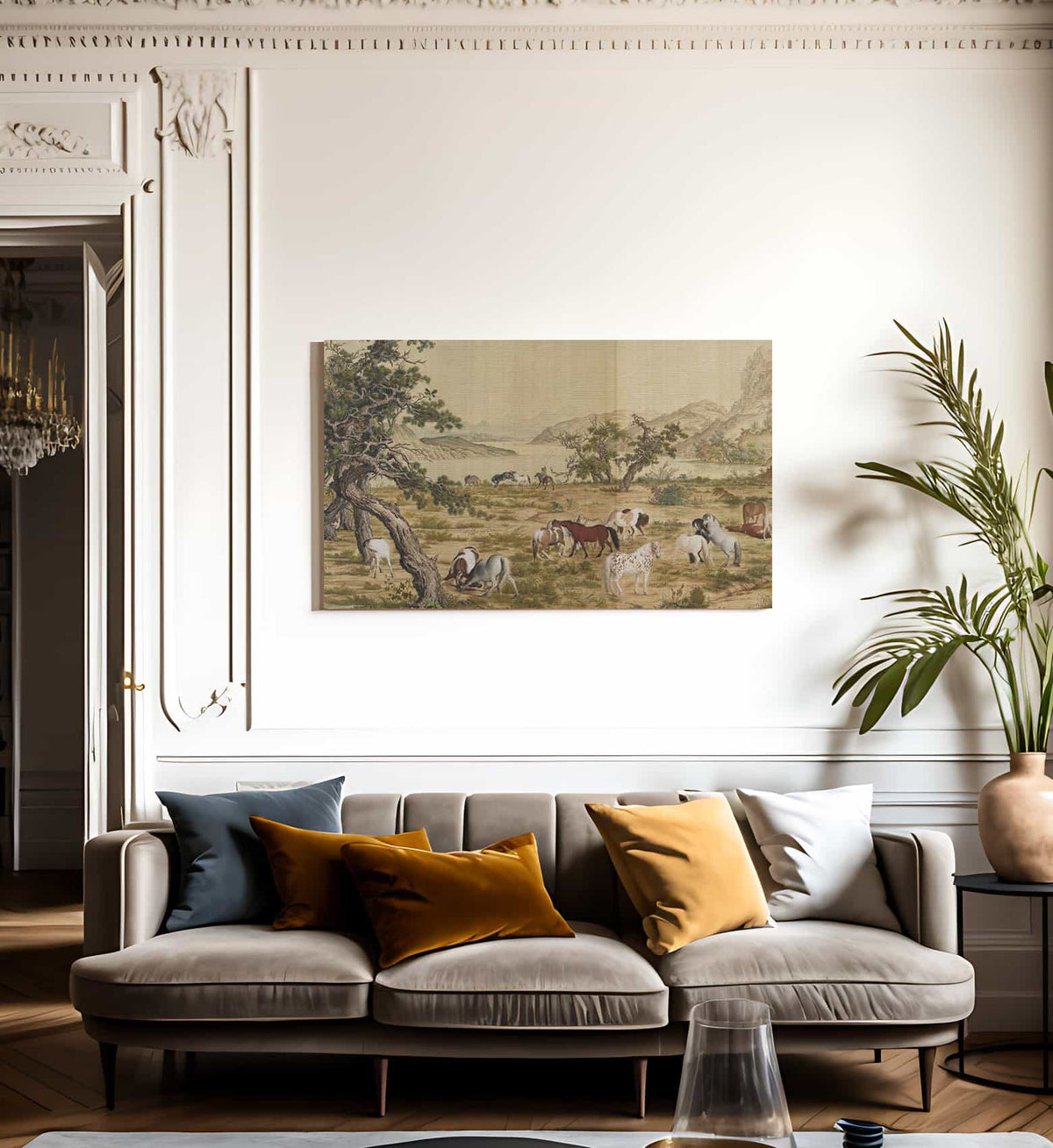 One Hundred Horses Detail 3 1728 By Giuseppe Castiglione Fine Art Print