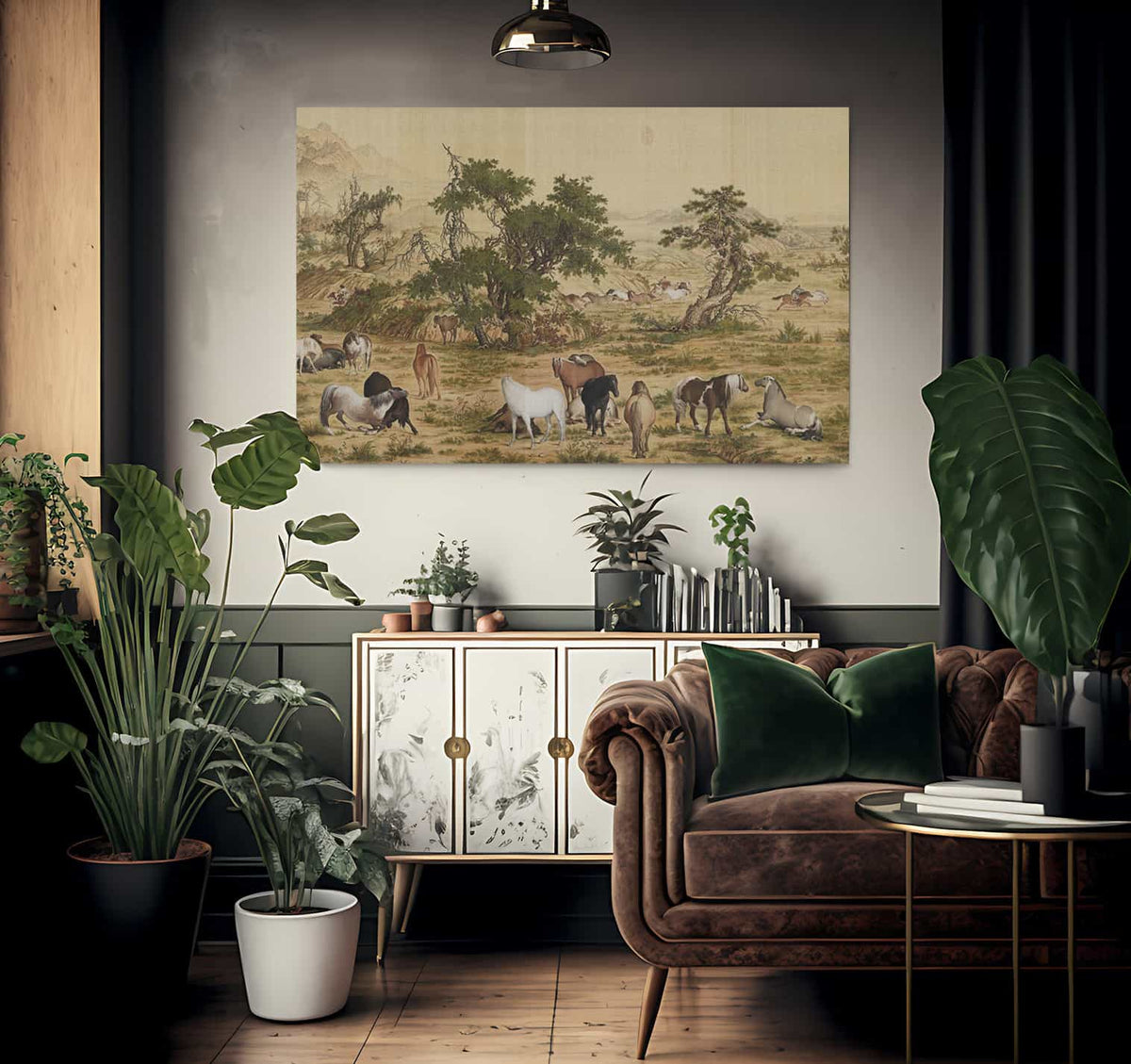 One Hundred Horses Detail 4 1728 By Giuseppe Castiglione Fine Art Print