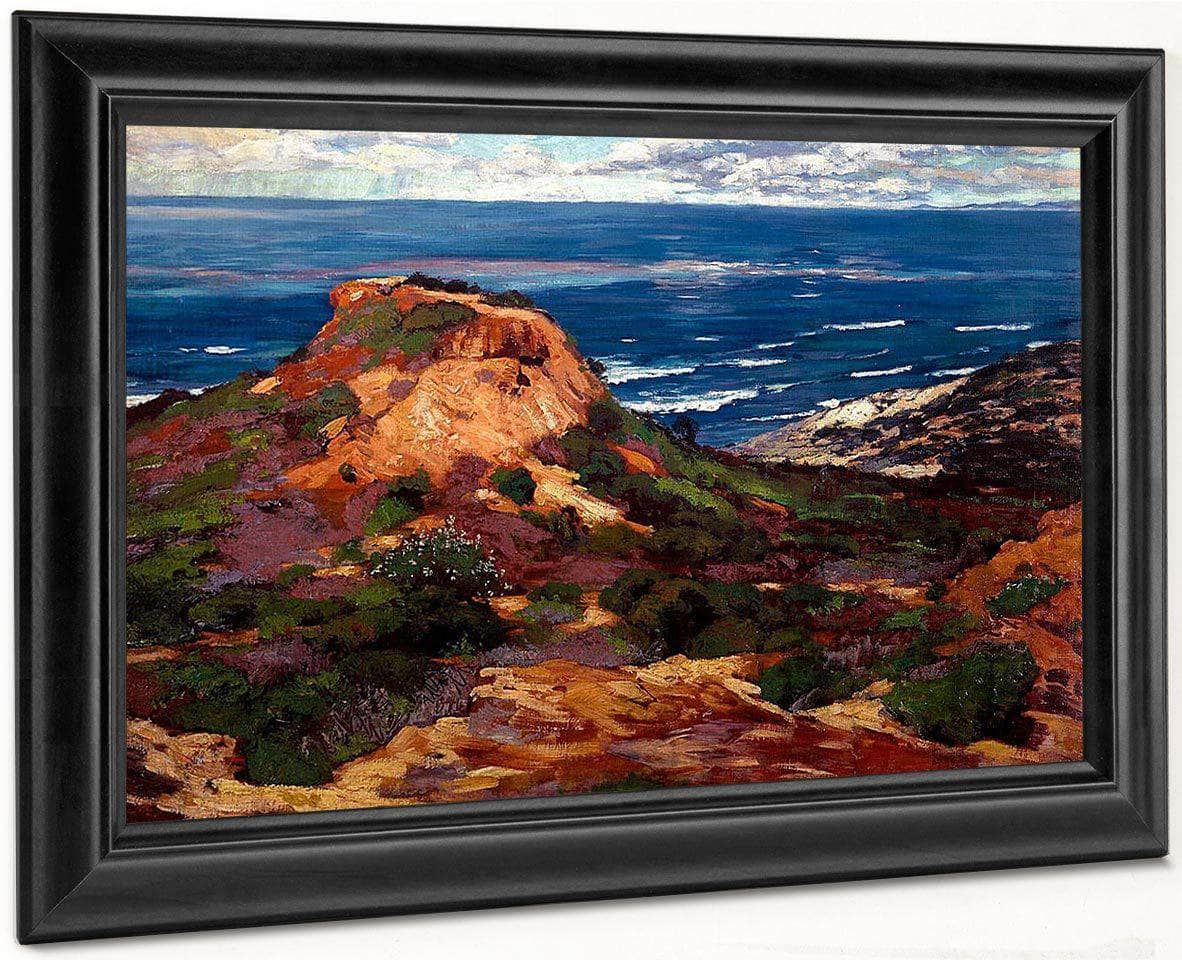 Orange Coast With Blue Sea Beyond By William Wendt Fine Art Print