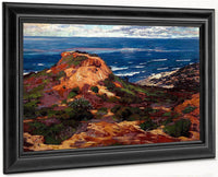 Orange Coast With Blue Sea Beyond By William Wendt Fine Art Print