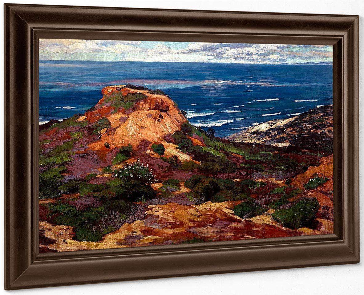 Orange Coast With Blue Sea Beyond By William Wendt Fine Art Print