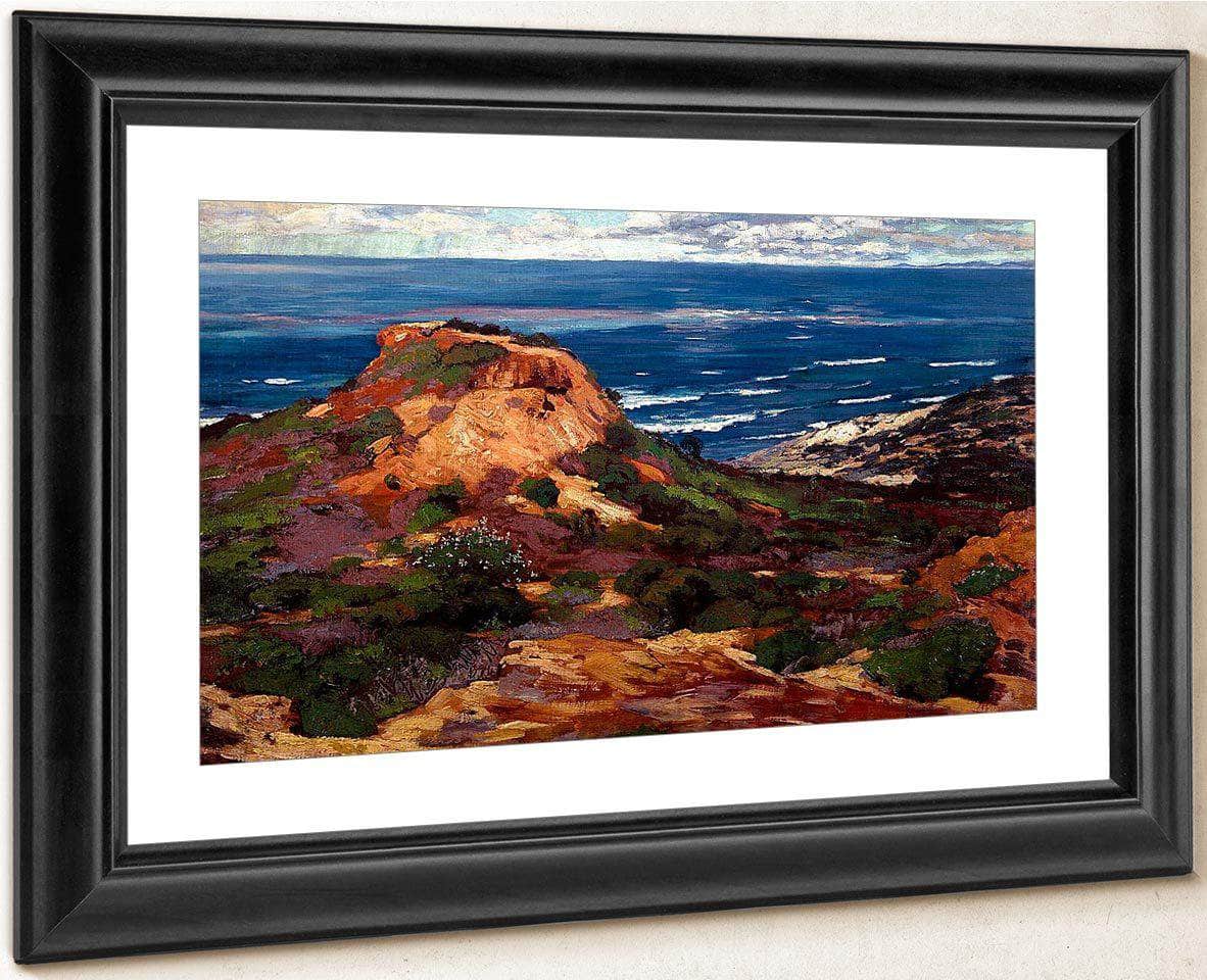 Orange Coast With Blue Sea Beyond By William Wendt Fine Art Print